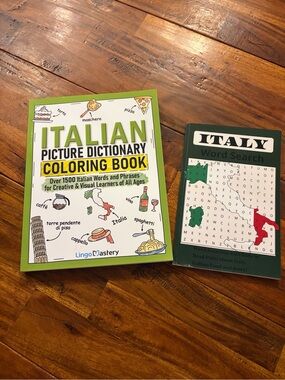 Italian Picture Dictionary Coloring Book - Green